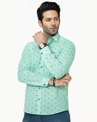 Men's Light Green Casual Shirt - FMTS22-31555