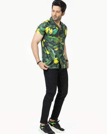 Men's Dark Green Casual Shirt - FMTS22-31591