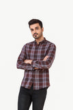 Men's Brown Grey Casual Shirt - FMTS22-31620