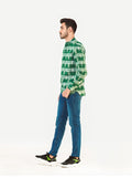 Men's Green White Casual Shirt - FMTS22-31618
