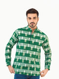 Men's Green White Casual Shirt - FMTS22-31618