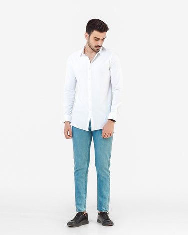 Men's White Casual Shirt - FMTS22-31614