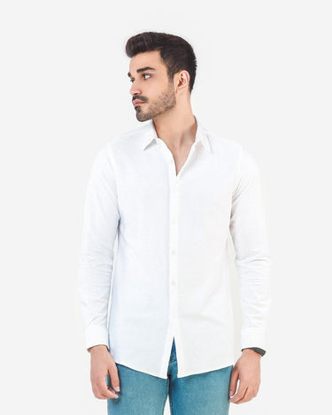 Men's White Casual Shirt - FMTS22-31614