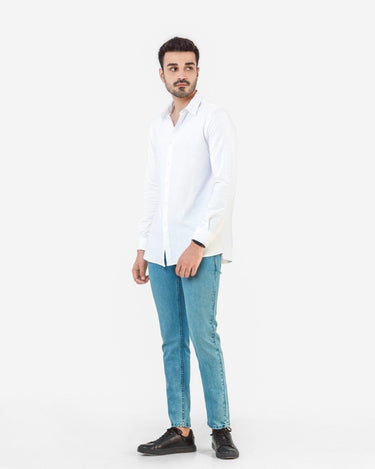 Men's White Casual Shirt - FMTS22-31614