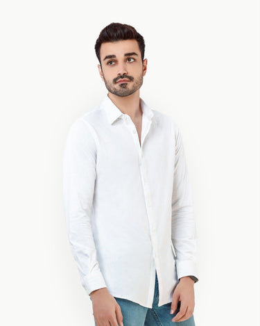 Men's White Casual Shirt - FMTS22-31614