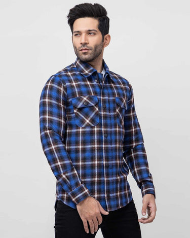 Men's Blue Casual Shirt - FMTS21-31520