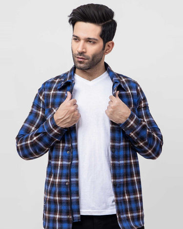 Men's Blue Casual Shirt - FMTS21-31520