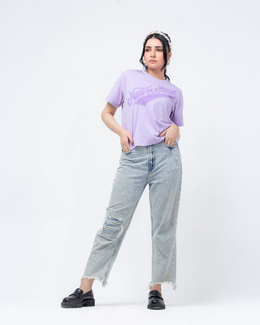 Women's Lilac Graphic Tee - FWTGT23-025