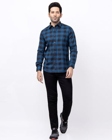 Men's Blue Casual Shirt - FMTS21-31525