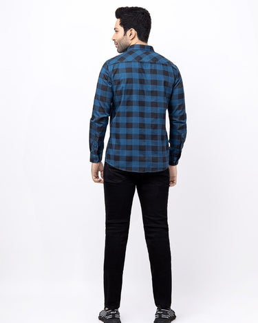 Men's Blue Casual Shirt - FMTS21-31525