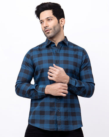 Men's Blue Casual Shirt - FMTS21-31525