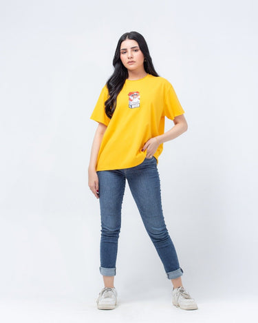 Women's Yellow Graphic Tee - FWTGT23-009