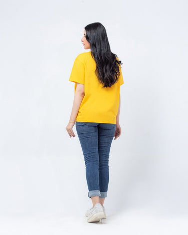 Women's Yellow Graphic Tee - FWTGT23-009