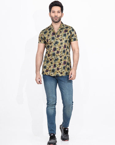 Men's Olive Casual Shirt - FMTS22-31530