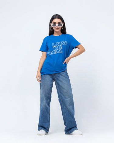 Women's Blue Graphic Tee - FWTGT23-001