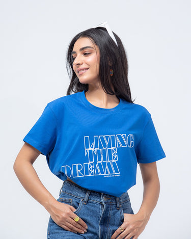 Women's Blue Graphic Tee - FWTGT23-001