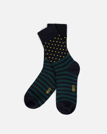 Navy & Green Crew Socks - FAMSO21-068