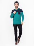 Men's Green Blue Sweater - FMTSWT21-002