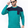 Men's Green Blue Sweater - FMTSWT21-002