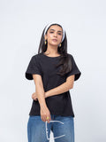 Women's Black Basic Tee - FWTBT23-017