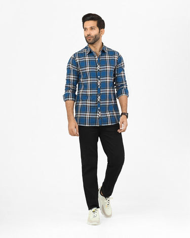 Men's Blue Casual Shirt - FMTS22-31747