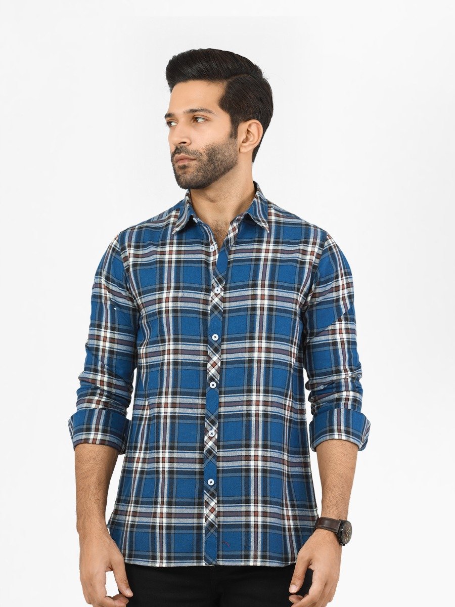 Men's Blue Casual Shirt - FMTS22-31747