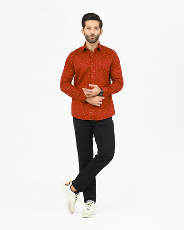 Men's Maroon Casual Shirt - FMTS22-31660