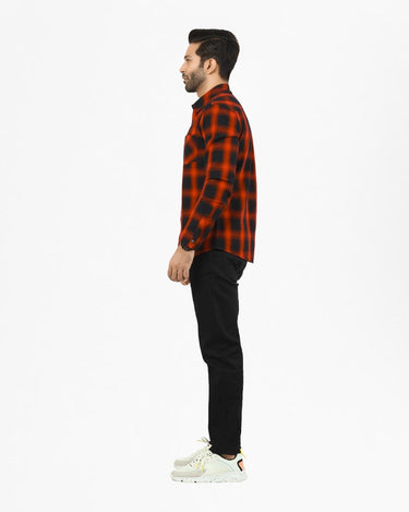 Men's Red & Black Casual Shirt - FMTS22-31745