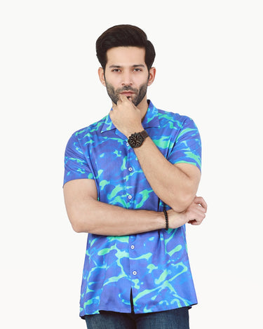 Men's Blue Casual Shirt - FMTS22-31676