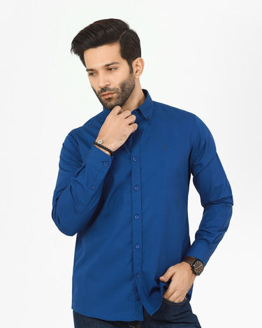 Men's Royal Blue Casual Shirt - FMTS22-31695