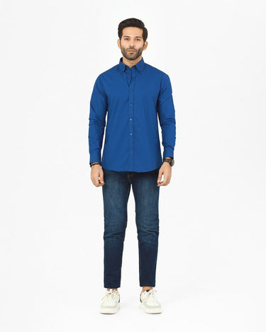 Men's Royal Blue Casual Shirt - FMTS22-31695