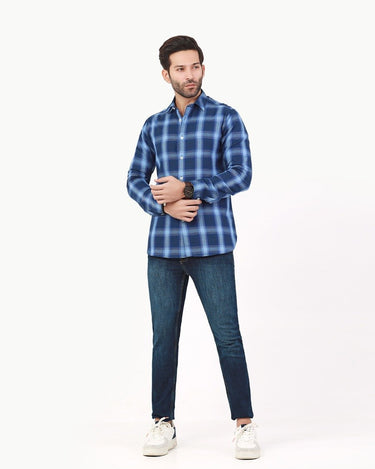 Men's Blue Casual Shirt - FMTS22-31739