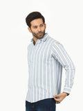 Men's White & Grey Casual Shirt - FMTS22-31735