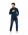 Men's Navy Blue Casual Shirt - FMTS22-31737