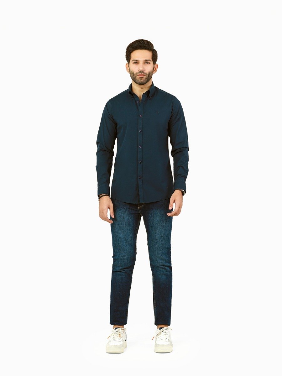 Men's Navy Blue Casual Shirt - FMTS22-31737