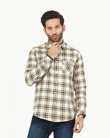 Men's Cream Casual Shirt - FMTS22-31740