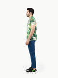 Men's White Green Casual Shirt - FMTS22-31687