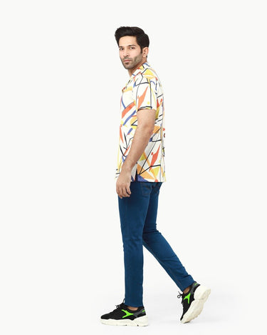 Men's Multi & Off White Casual Shirt - FMTS22-31691