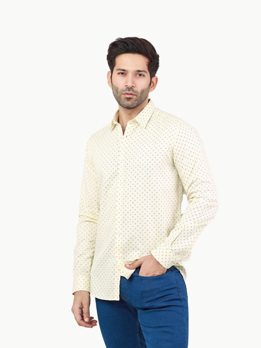 Men's Cream Casual Shirt - FMTS22-31726