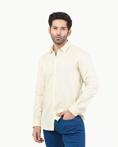 Men's Cream Casual Shirt - FMTS22-31726