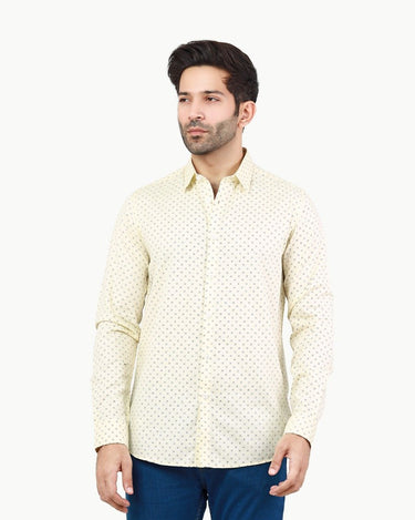 Men's Cream Casual Shirt - FMTS22-31726