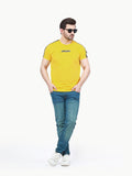 Men's Yellow Crew Neck Graphic Tee - FMTGT22-003