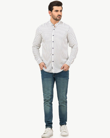 Men's White Casual Shirt - FMTS22-31559