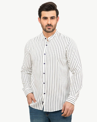 Men's White Casual Shirt - FMTS22-31559
