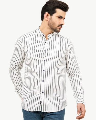 Men's White Casual Shirt - FMTS22-31559