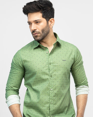 Men's Green Casual Shirt - FMTS21-31509