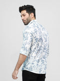 Men's White & Blue Casual Shirt - FMTS21-31516