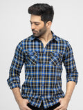 Men's Blue Casual Shirt - FMTS21-31503