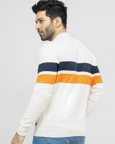 Men's Off White Navy Sweater - FMTSWT21-001