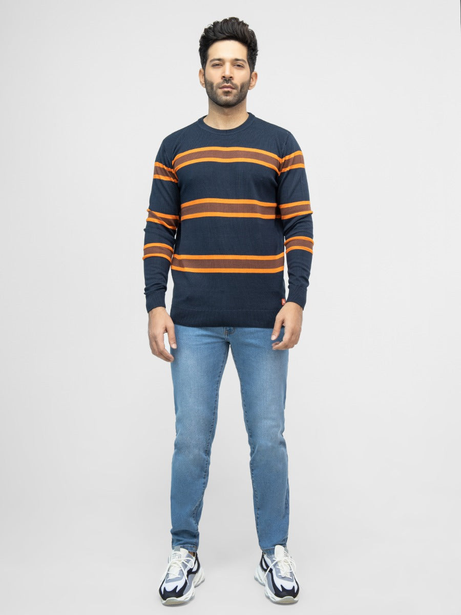 Men's Blue Orange Sweater - FMTSWT21-007